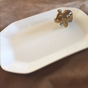 Gold Elephant White Decor Display Tray